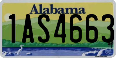 AL license plate 1AS4663