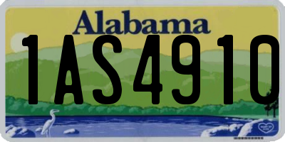 AL license plate 1AS4910