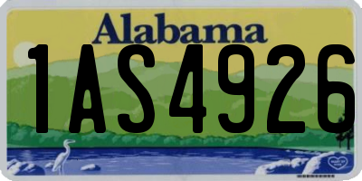 AL license plate 1AS4926