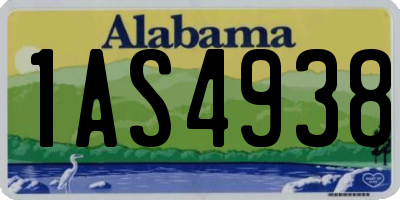 AL license plate 1AS4938