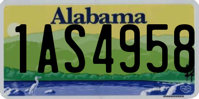 AL license plate 1AS4958