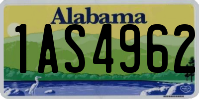 AL license plate 1AS4962