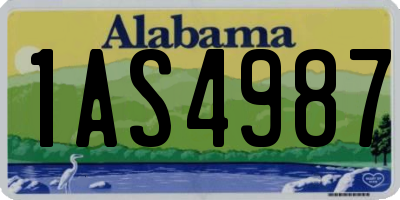 AL license plate 1AS4987