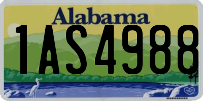 AL license plate 1AS4988