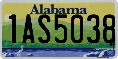 AL license plate 1AS5038