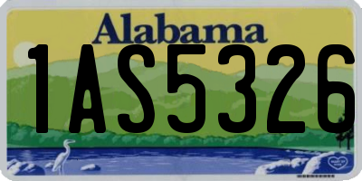 AL license plate 1AS5326