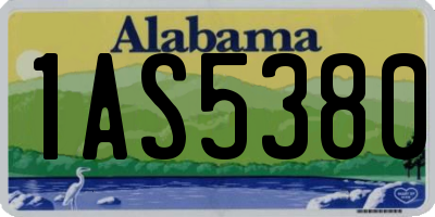 AL license plate 1AS5380