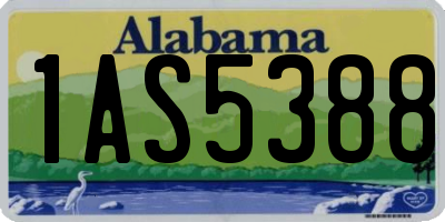 AL license plate 1AS5388
