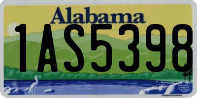 AL license plate 1AS5398
