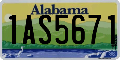 AL license plate 1AS5671