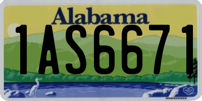AL license plate 1AS6671