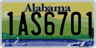 AL license plate 1AS6701