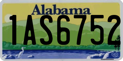AL license plate 1AS6752