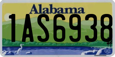 AL license plate 1AS6938