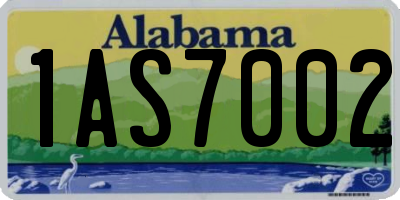 AL license plate 1AS7002