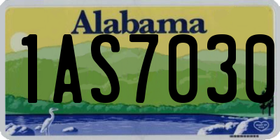 AL license plate 1AS7030