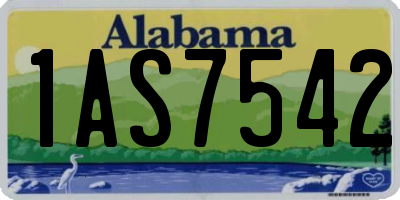 AL license plate 1AS7542