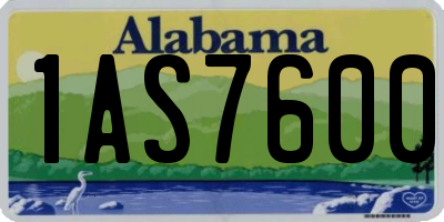 AL license plate 1AS7600