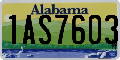 AL license plate 1AS7603