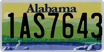 AL license plate 1AS7643