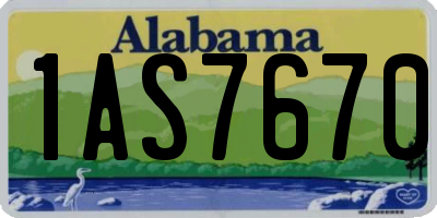 AL license plate 1AS7670