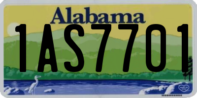 AL license plate 1AS7701