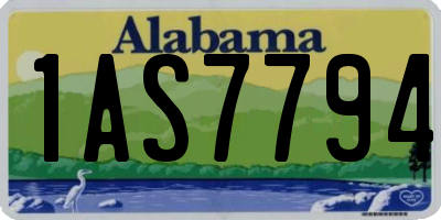 AL license plate 1AS7794