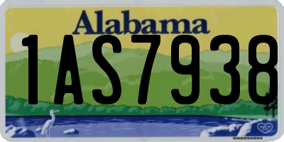 AL license plate 1AS7938