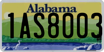 AL license plate 1AS8003