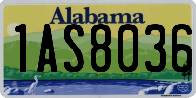 AL license plate 1AS8036