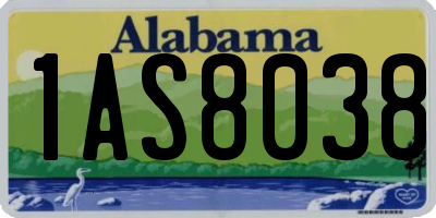 AL license plate 1AS8038