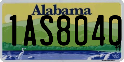 AL license plate 1AS8040