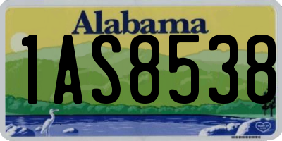 AL license plate 1AS8538