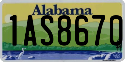 AL license plate 1AS8670