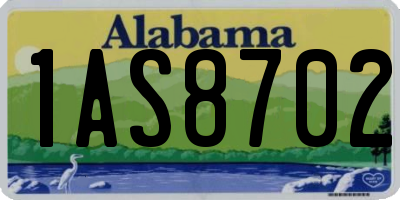 AL license plate 1AS8702