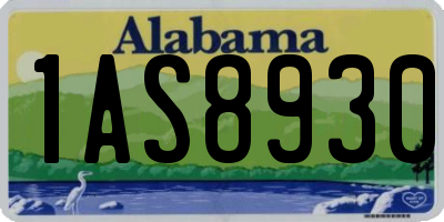 AL license plate 1AS8930