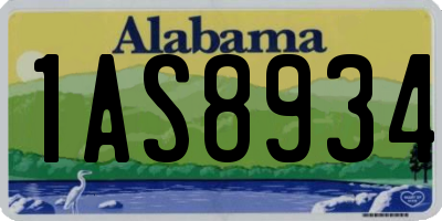 AL license plate 1AS8934