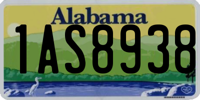 AL license plate 1AS8938