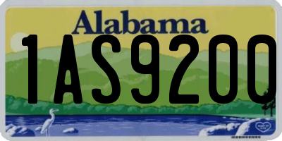 AL license plate 1AS9200