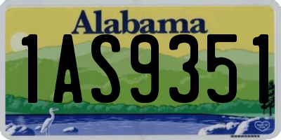 AL license plate 1AS9351