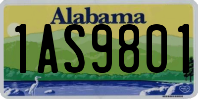 AL license plate 1AS9801