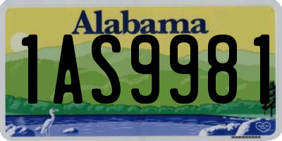 AL license plate 1AS9981