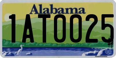 AL license plate 1AT0025