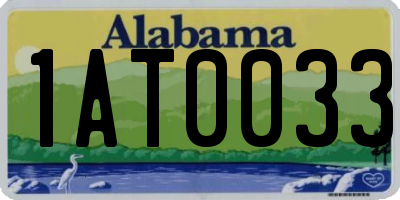 AL license plate 1AT0033