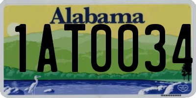 AL license plate 1AT0034