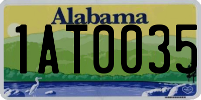 AL license plate 1AT0035