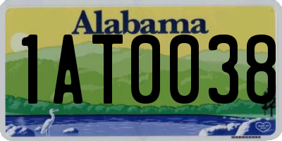 AL license plate 1AT0038