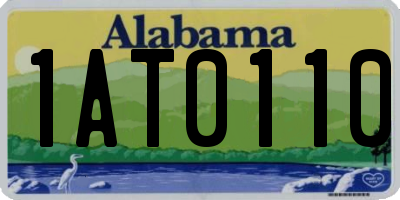 AL license plate 1AT0110
