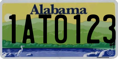 AL license plate 1AT0123