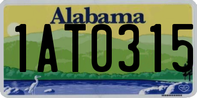 AL license plate 1AT0315